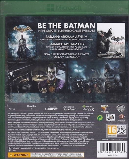 Batman Return to Arkham - Xbox One (A-Grade) (Genbrug)